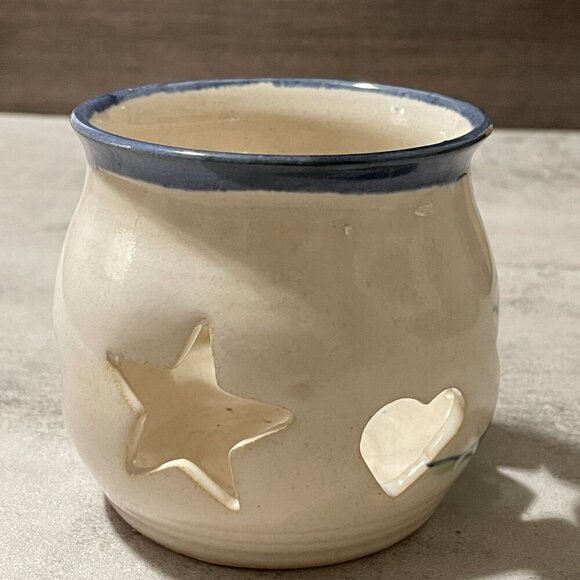 Nancyware on the Outer Banks Lighthouse Cutout Candleholder Art Pottery 3.25" H - Picture 3 of 6